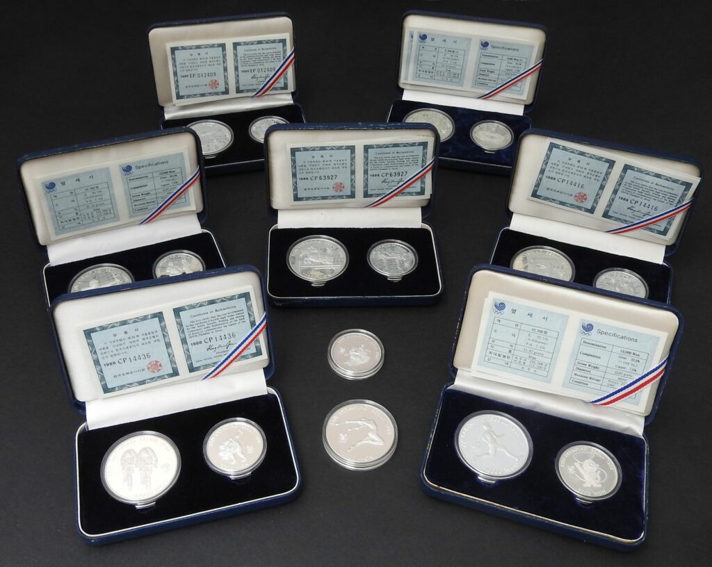 voorbeelden zilveren munten Olympische Spelen